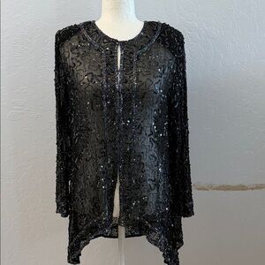 Elegant Black Sequin Blazer